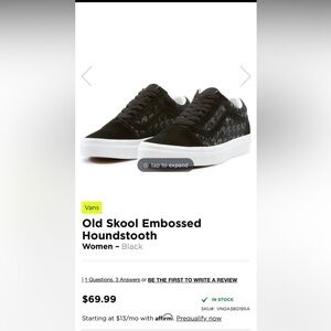 NWT Vans Old Skool Houndstooth 7.5M/9W